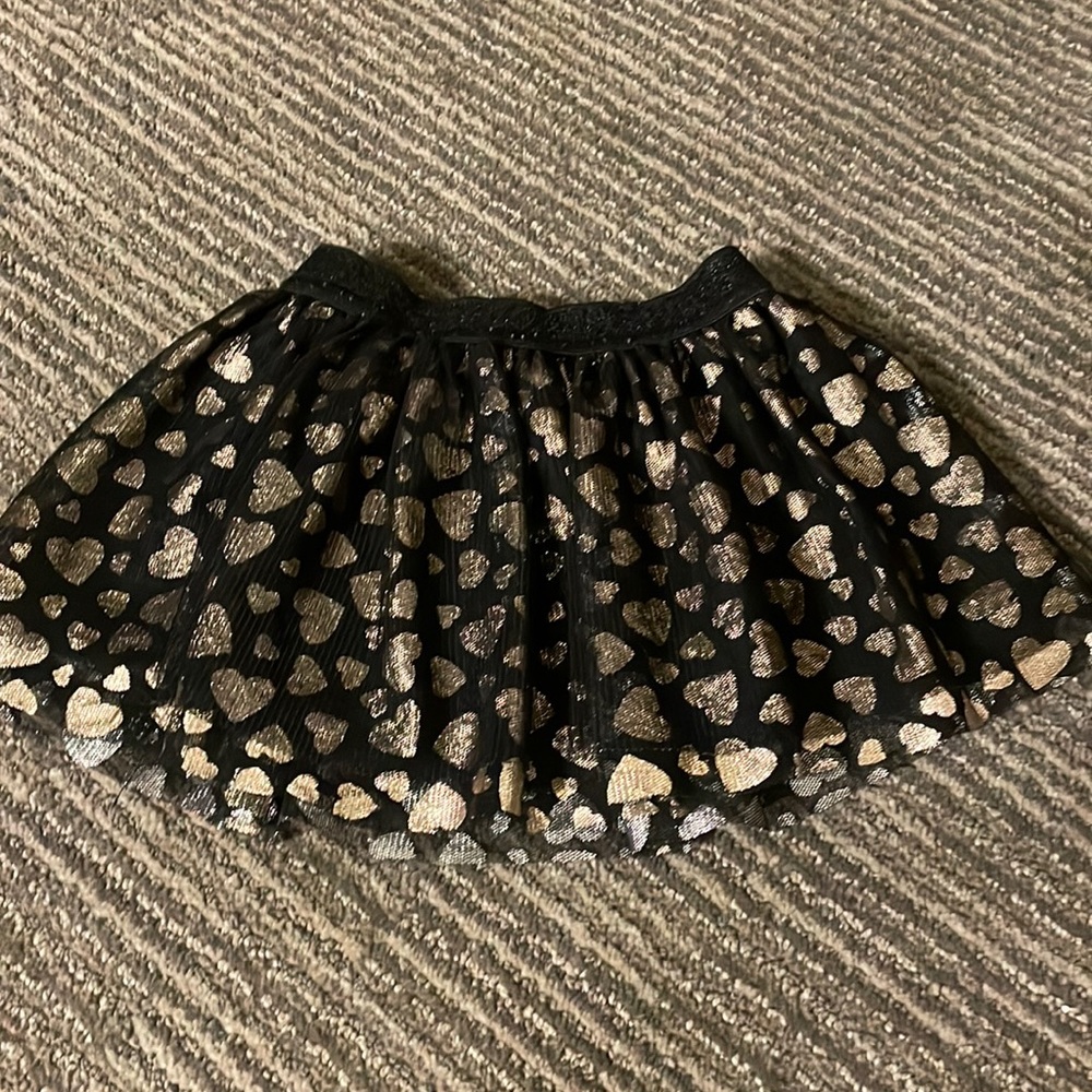 Black lace with gold hearts tutu style skirt